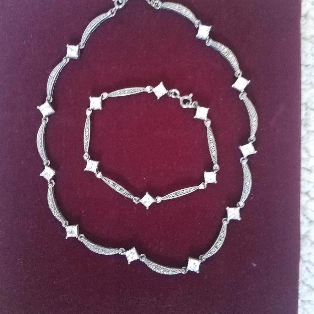 Sterling silver, necklace set
